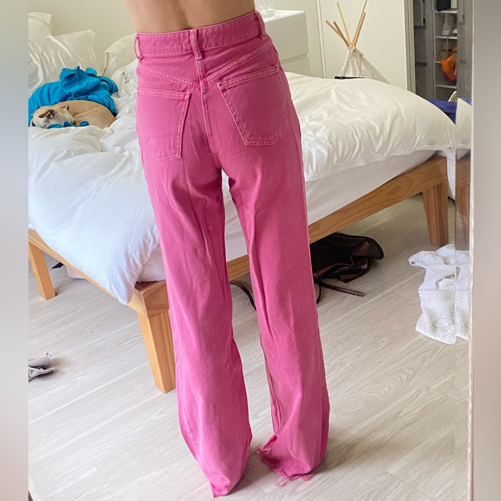 Pink magenta Zara mom jeans